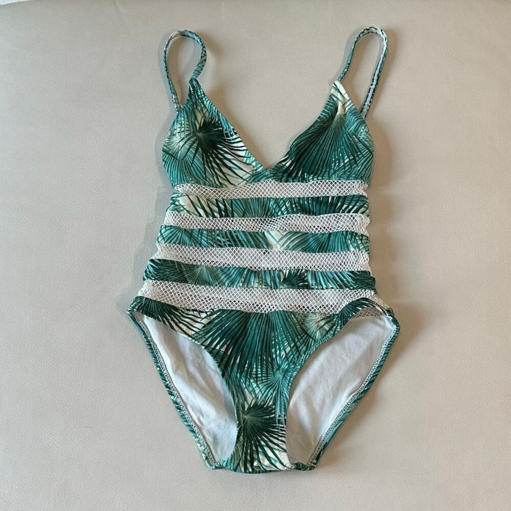 ASOS Tropical Palm Tree Print One Piece Swimsuit